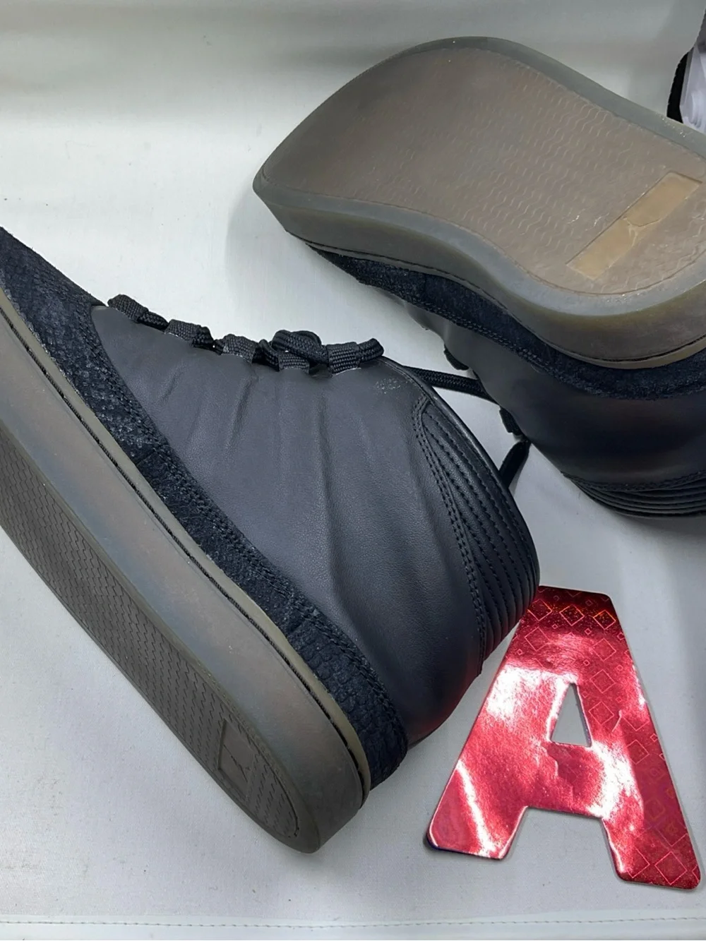 Jordan Men’s Black and Gum Mid-Top Sneakers